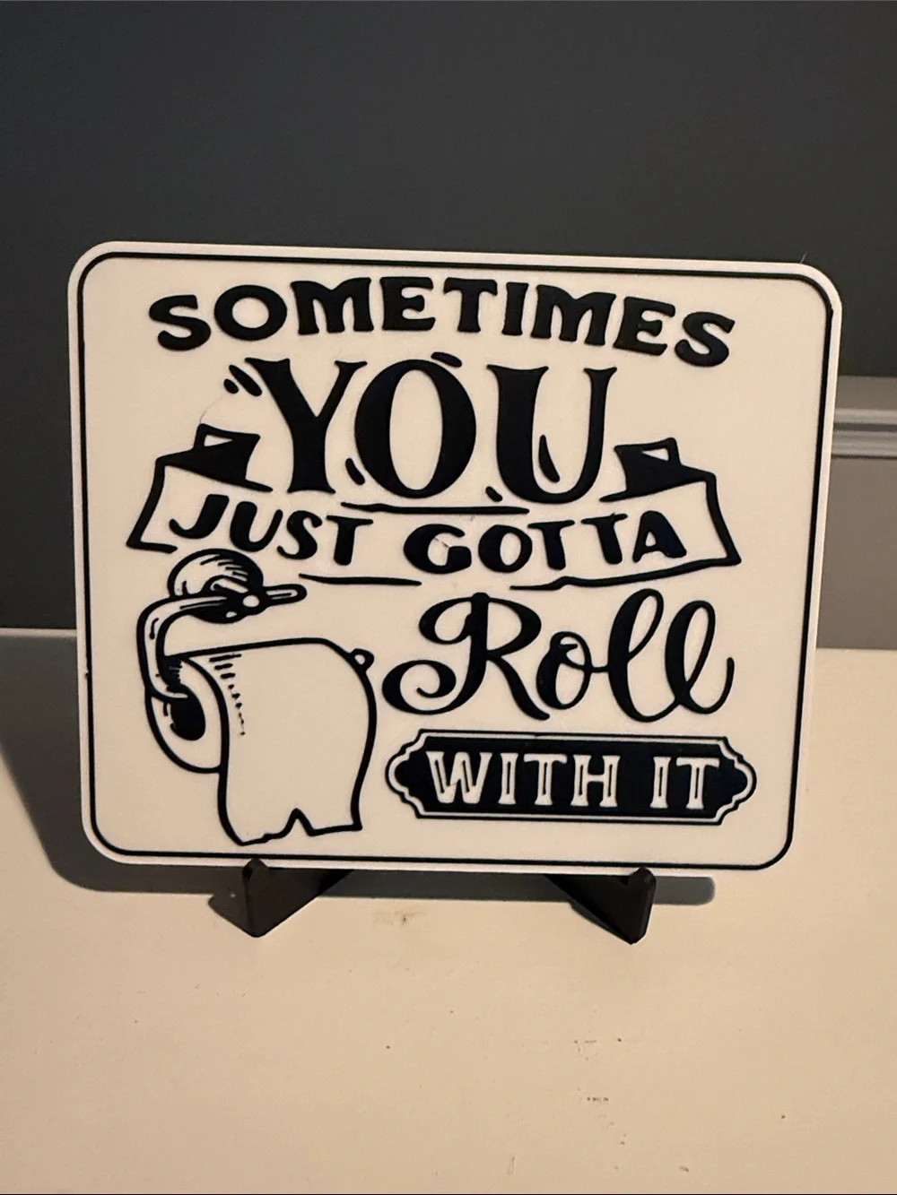 Funny Bathroom Humor- Set of 5 with display stands.